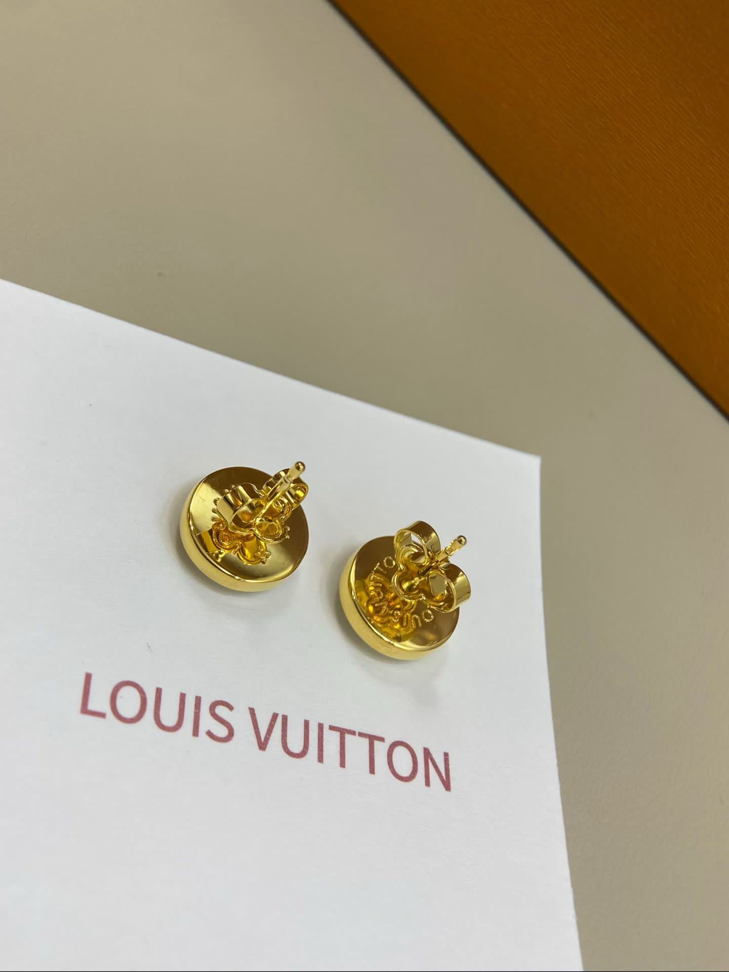 Louis Vuitton White Enamel Earrings